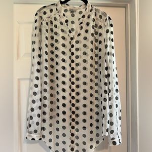Worthington Black and White Polka Dot Blouse
